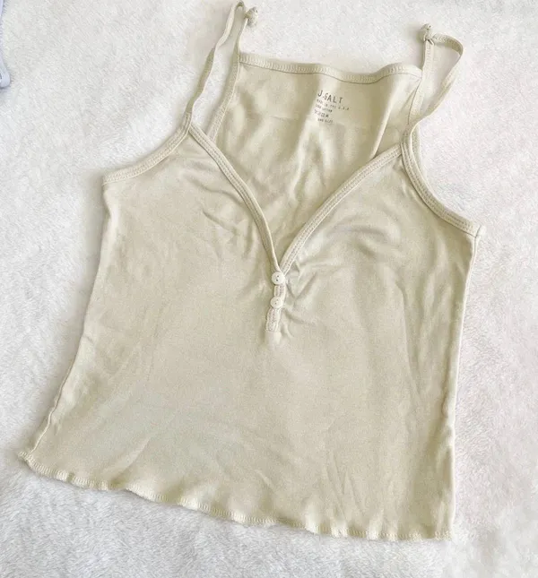 Brandy Melville Pale Yellow Tank Top - Image 2