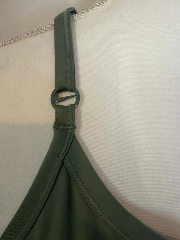 Nike Sage Green Longline Adjustable-Strap Sports Bra - Image 6