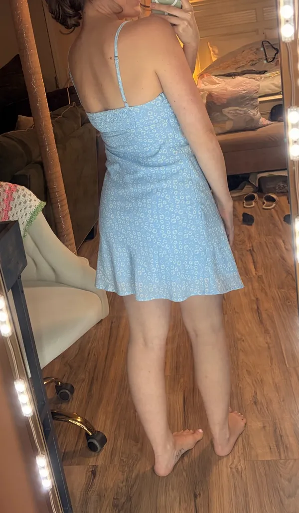 Hello Molly Mini Dress Blue - Image 6