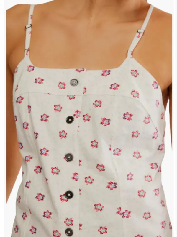 Free People Maddie Floral Print Sleeveless Top Cotton Square Neck Size XS NWOT - Image 2