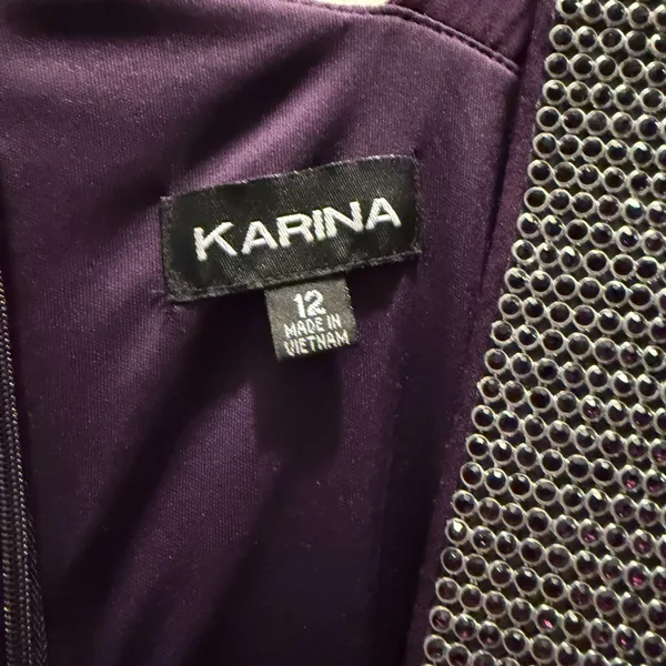 Karina Grimaldi One-Shoulder Purple Dress with Silver Accent - Image 4