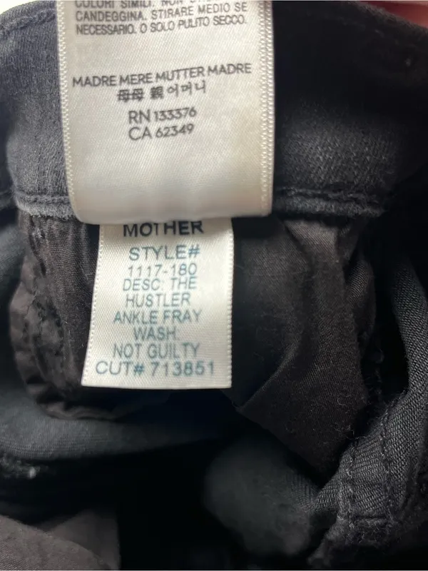 Mother The Hustler‎ Ankle Fray Women's 28 Black Not Guilty Bootcut Denim Jean - Image 6