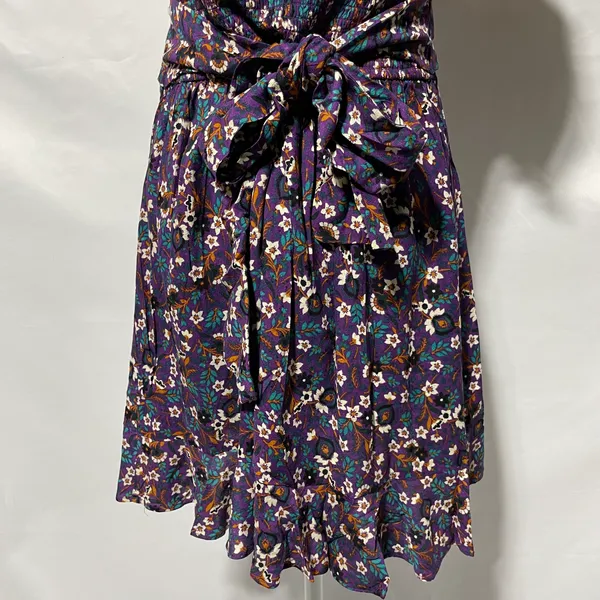 New Band Of The Free Floral Print Crossover Waist Mini Dress Purple Size Medium - Image 15
