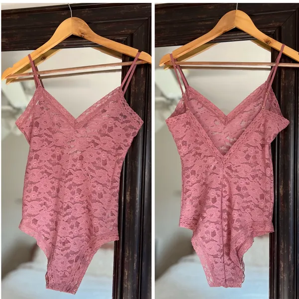 Anthropologie Sabrina Lace Bodysuit Pink Valentines Day NEW Small - Image 2