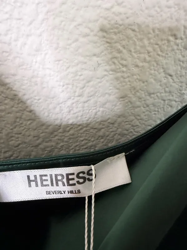 NWT Heiress Beverly Hills‎ Emerald Green Satin Slip Mini Dress Womens Size S - Image 4