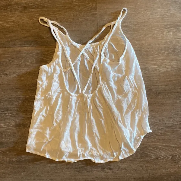 Roxy White Strappy Crossback Tank Top Size M - Image 2