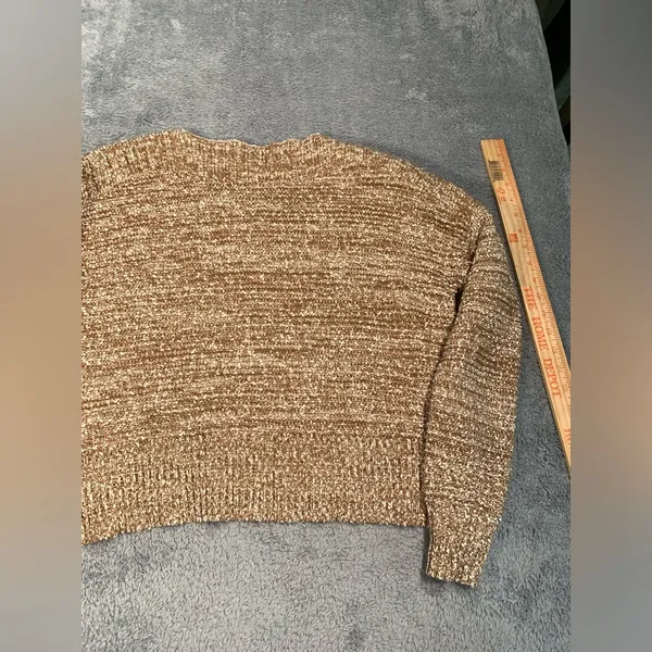Madewell Cozy Marled Knit Sweater in Beige-Brown side buttons small - Image 12