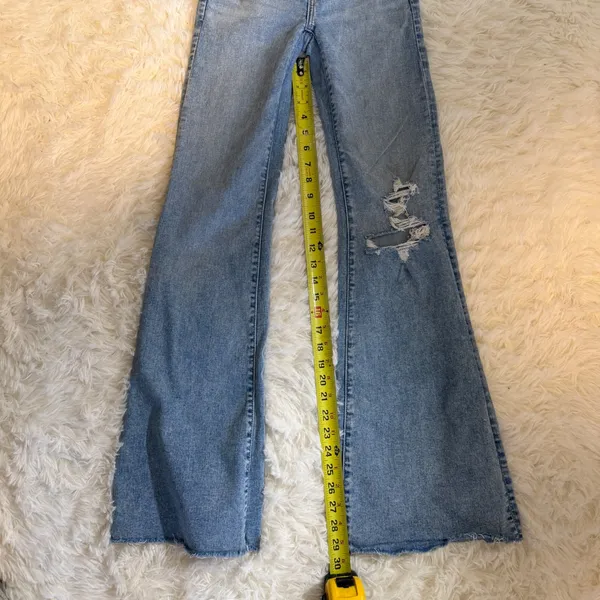 American Eagle Flare‎ Jeans Women 0 Blue Distressed High Rise Next Level Stretch - Image 13