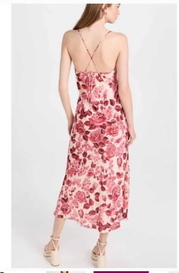 Revolve Favorite Daughter The Envy Slip Midi Dress in Rose Multi Size Large - Image 4