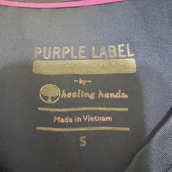 Healing‎ Hands Purple Label Women Scrub Top S Blue Stretch Medical Uniform Nurse - Image 4