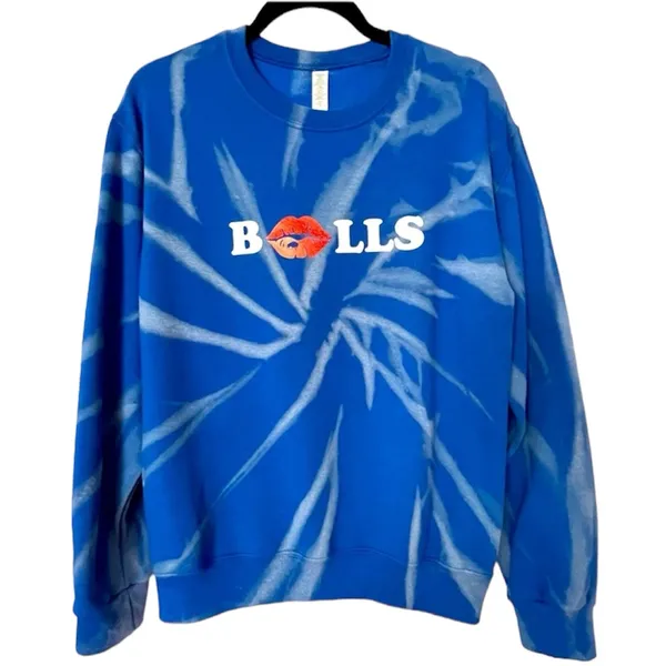 Buffalo bills bleached sweatshirt Blue - Image 3