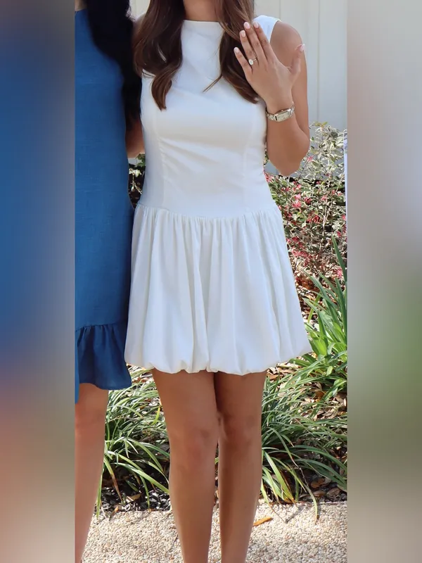 Abercrombie White Sleeveless Open-Back Mini Dress - Image 6