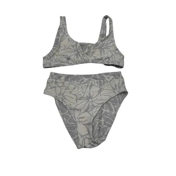Madewell Reversible‎ Bikini Set Womens M Gray Tropical Floral High Waist Swim - Image 5