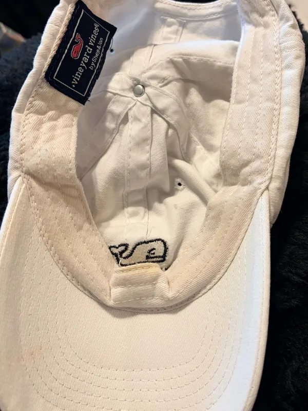 Vineyard Vines White Cap with Black Embroidered Whale - Image 3