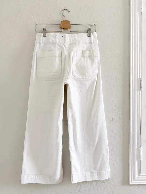 Anthropologie Maeve Colette White Wide-Leg High-Rise Jeans Size 27 Petite - Image 4