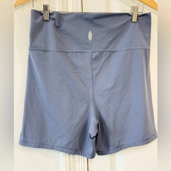 Free People High-Waist Athletic Shorts in Dusty Blue - Image 2