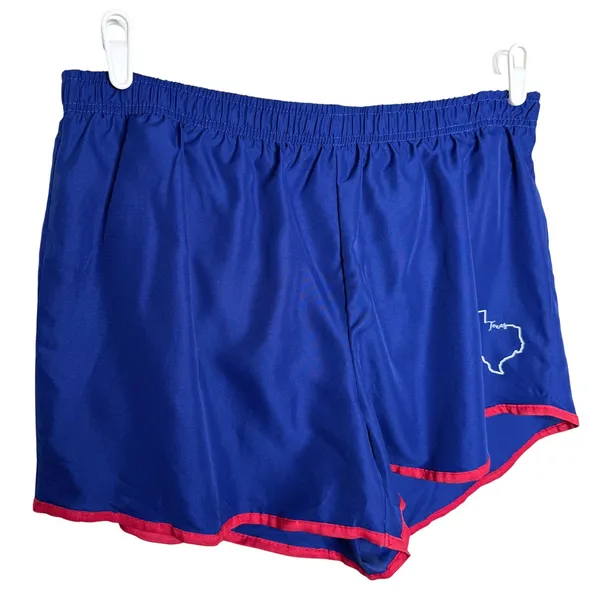 Just Be Free Texas Athletic Running Shorts Size XL Blue Red Activewear Athletic - Image 2