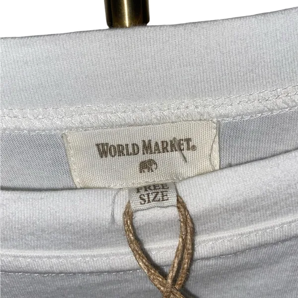 New Cost Plus World Market Cream Blouse Embroidered Sleeves sheer poof Sleeves - Image 10