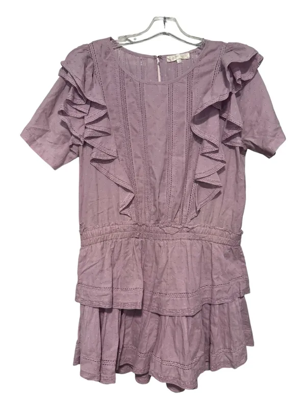 LoveShackFancy Natasha Dress Wisteria Purple Ruffle Lace Mini Dress Size Large - Image 3