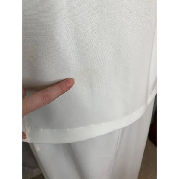 wedding dress jacket white silver V neck Vintage 1970’s sz s - Image 10