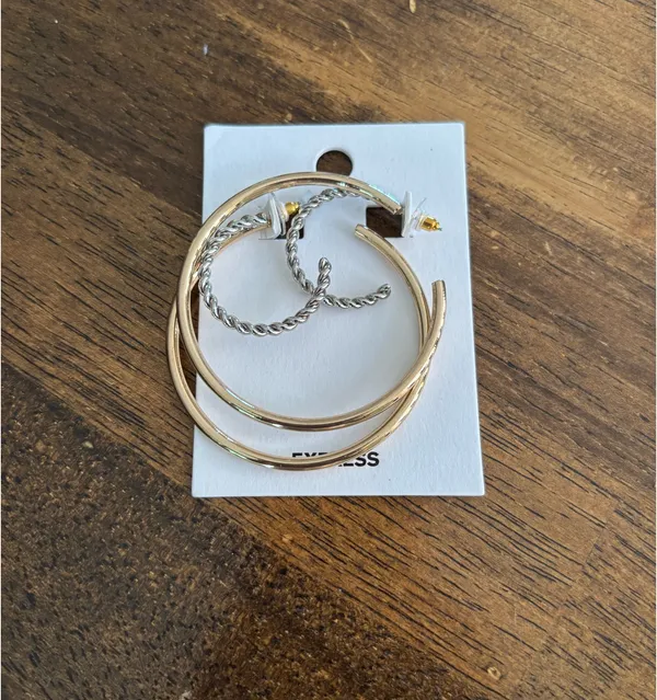 NWT Express Two Tone Textured Double Earrings - Image 4