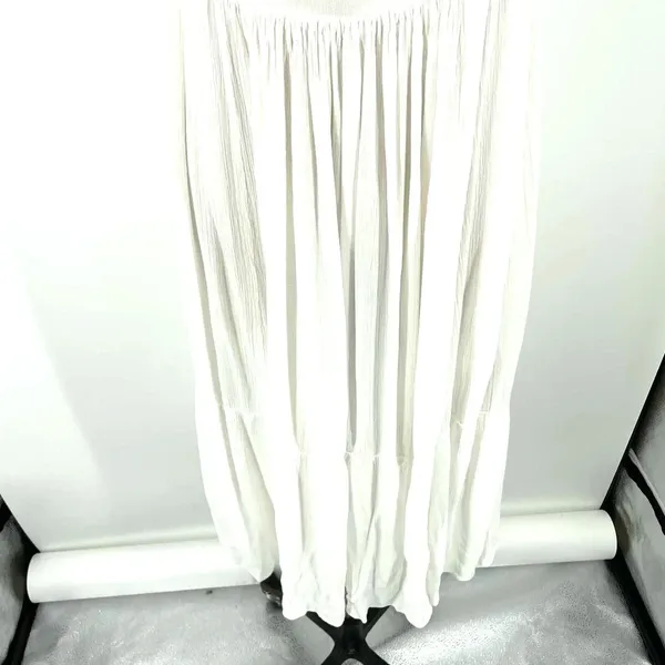 Vince Shirred Sleeveless Tiered Midi Long Dress in‎ Off White Size XS - Image 5