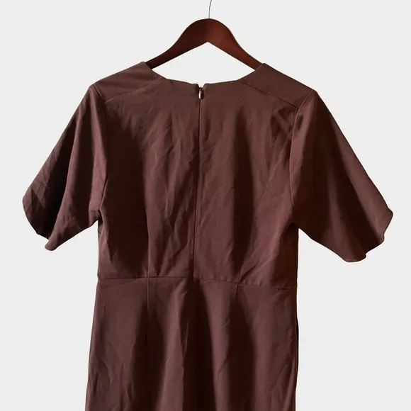 Universal Standard Moriah Brown V-Neck‎ Twill Dress Size 2XS (6-8) Minimalist - Image 7