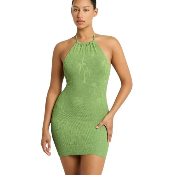 NEW Bond-eye The Imogen Body-Con Cover Up Minidress Matcha Palm Green One Size - Image 10