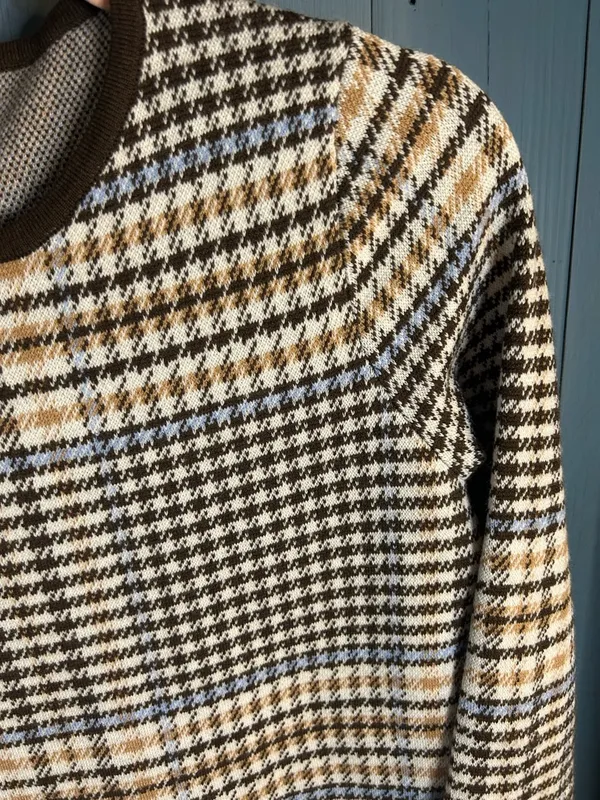 Ann Taylor Houndstooth Crewneck Sweater in Black, White & Brown | Women’s Size S - Image 2