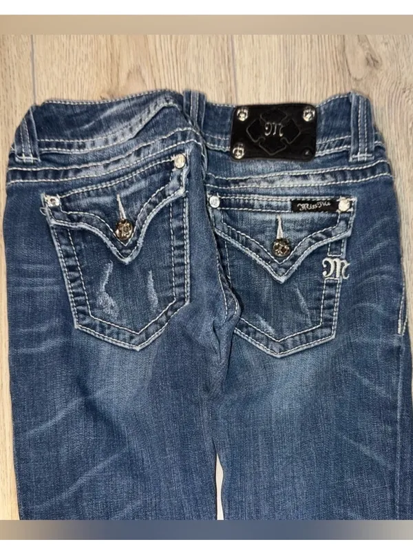 Miss Me blue skinny Embroidered Pocket Jeans denim - Image 4