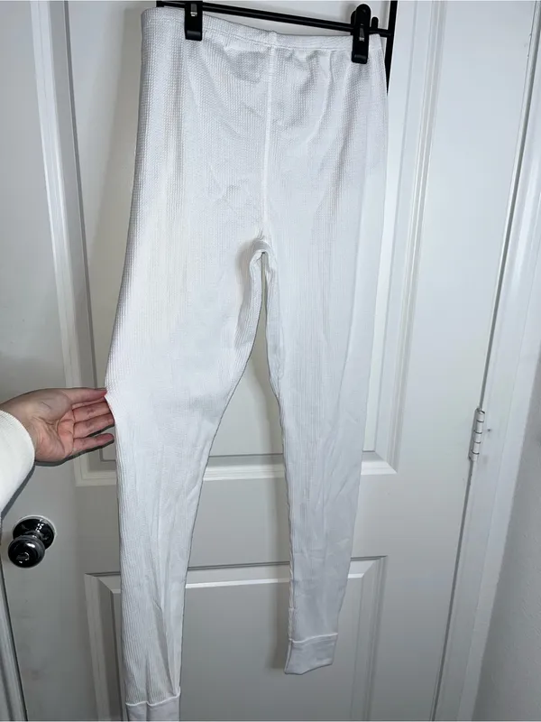 Fruit of the Loom Ladies White Cozy Waffle Knit Winter Warm Thermal Pants NWT S - Image 8