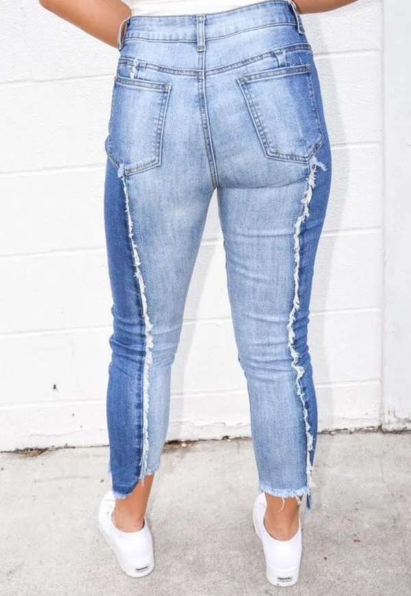 Shop Above All Two Tone Fray Jeans - Image 2