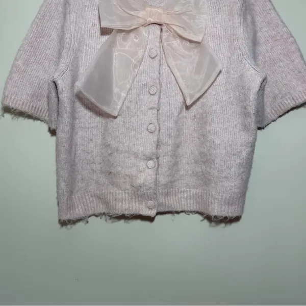 H&M Bow Detail Knit Cardigan Sweater Cottagecore - Image 4