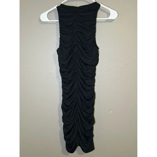 NEW Abercrombie & Fitch Black Keyhole Ruched Mini Dress Women’s Size Small - Image 5
