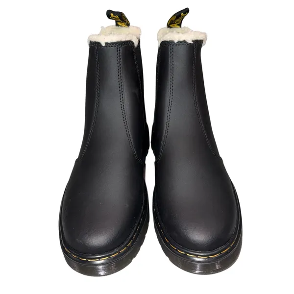 NEW Without Box Dr. Martens Black Dorrian FL Leonore Faux Fur Cuff Combat Boots 6 37 - Image 4
