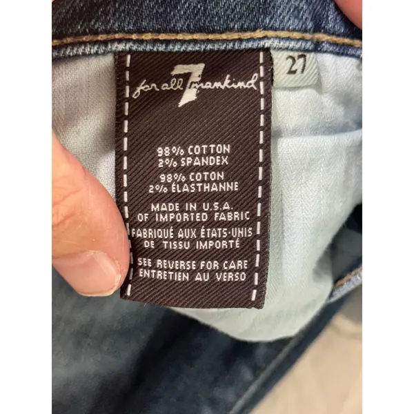 7 For‎ All Mankind Slim Straight Medium Wash Blue Jeans AU8090525A Womens 27 - Image 6