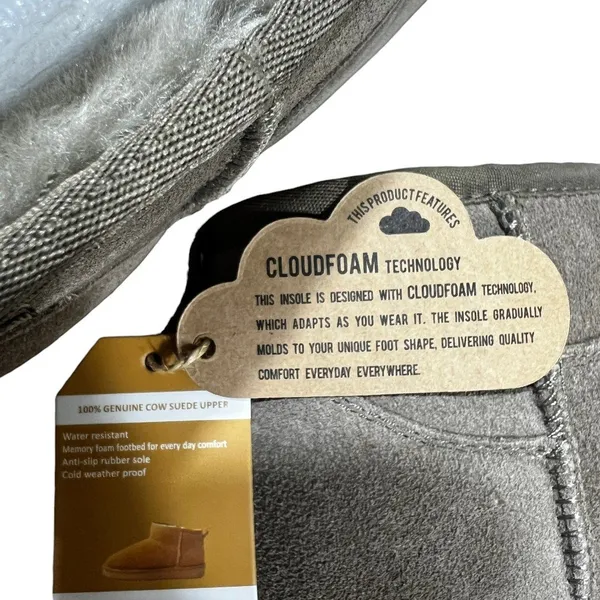 NWT Project Cloud Mini Ankle Boot Solid Suede Grey Winter Cozy Comfort Size 9M Gray - Image 6