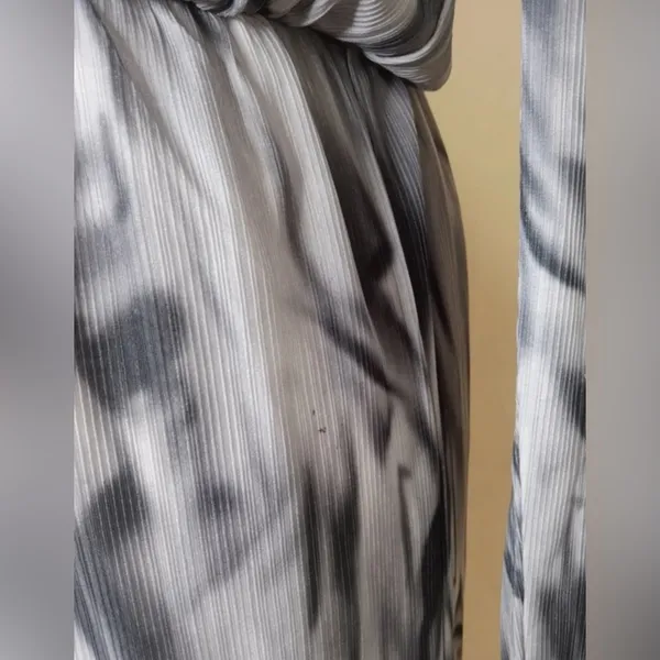 Anthropologie‎ Azel Hazel Black & Gray Abstract Print Long Sleeve Dress - Size M - Image 14