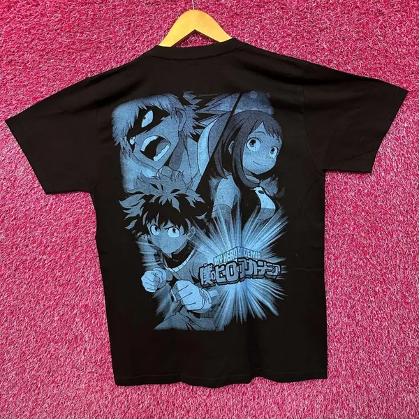 My Hero Academia Midoriya Uraraka Bakugo Anime Tee L - Image 3