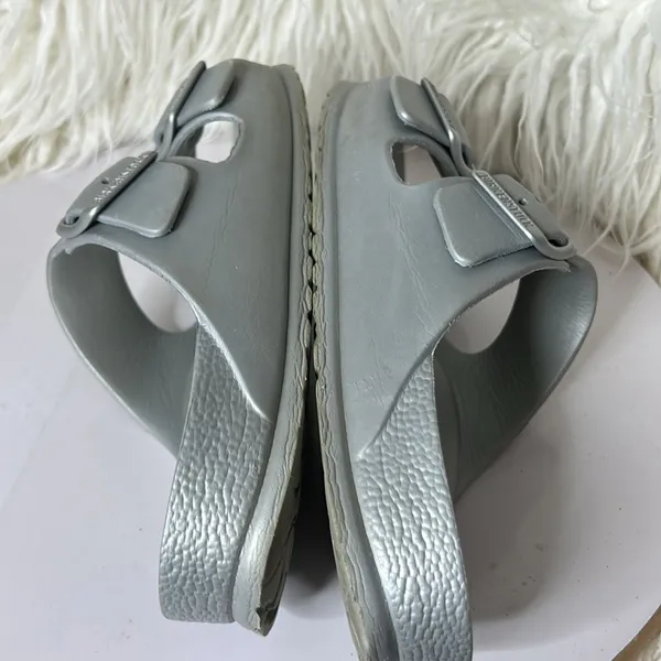Birkenstock Arizona Essentials EVA Sandals Silver Size US 9/9.5 no size tag. - Image 7