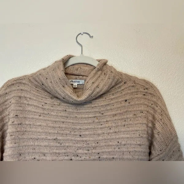 Madewell Women’s Belmont Mock Neck In Donegal Blush Sweater Size L‎ - Image 4