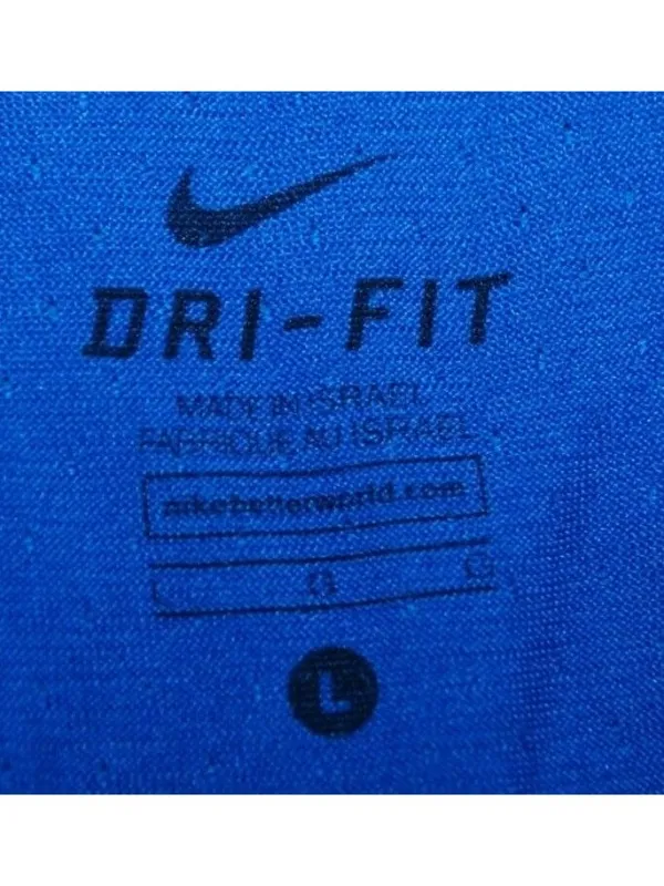 Nike Dri-FIT Womens Large Racerback Tank Top Blue Volt Green Striped Running - Image 9