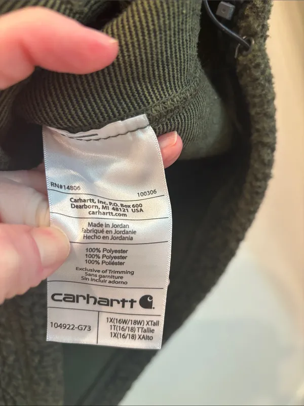 Carhartt Women’s Fleece Jacket Green Quarter Snap Size 1X - Image 5