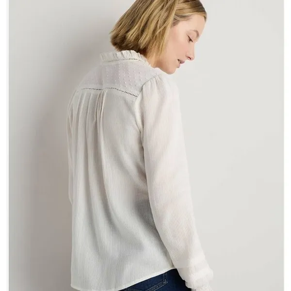 Quince NWT Organic Textured Cotton Peasant Blouse - Image 3