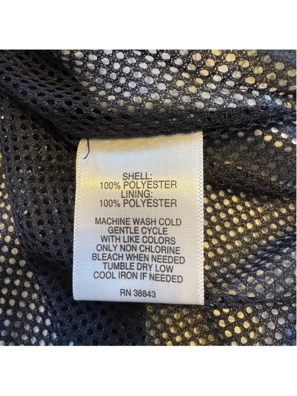 Hannah Windbreaker Jacket Size L Blue White Geometric Print Mesh Lined Packable - Image 7