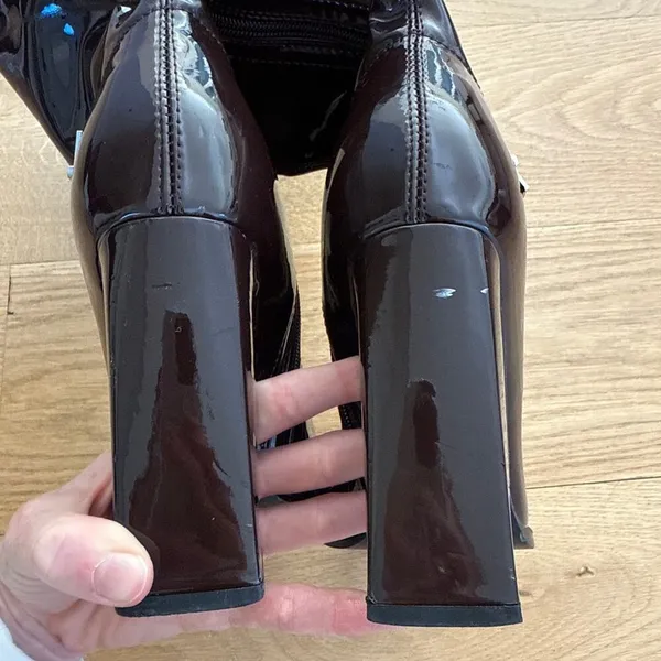 Zemeta - Glossy Choco Long Boots in Dark Brown - Image 7