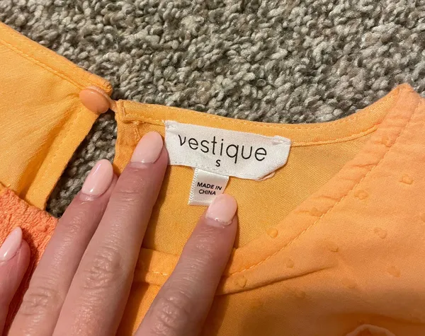 Vestique Orange Ruffle Dress - Image 2