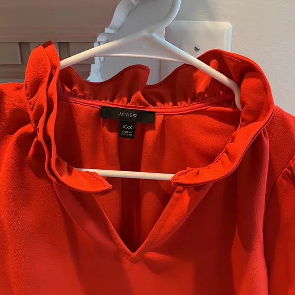 J Crew red/orange blouse size XXS - Image 2