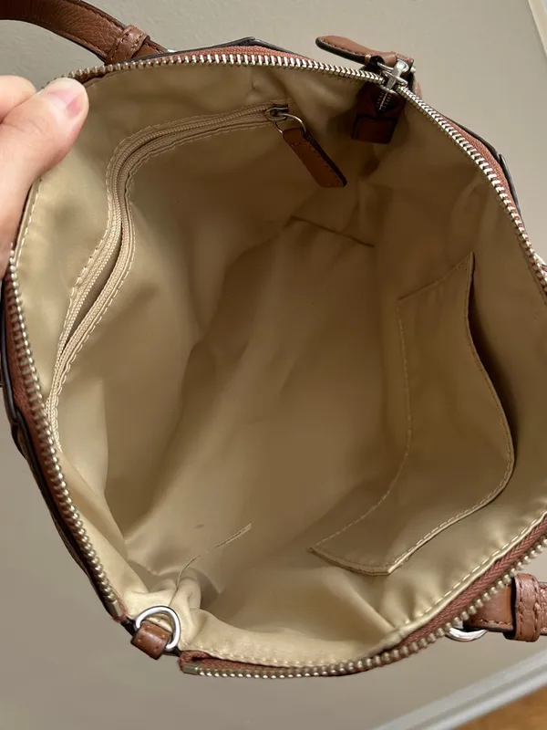 Coach Park Leather Mini Satchel, Saddle Brown Pebble Leather, Crossbody Strap - Image 11
