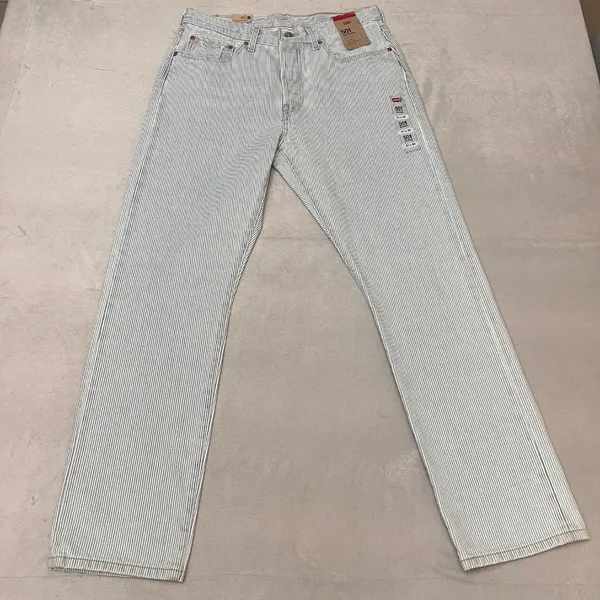 Levi's 501 Original Fit Women Size 31X30 Striped Denim Button Fly Straight Leg - Image 6